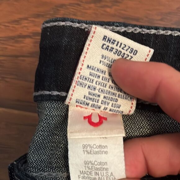 True Religion Silver Embellished Blue Denim Jeans Boho Feminine Casual - Picture 11 of 12